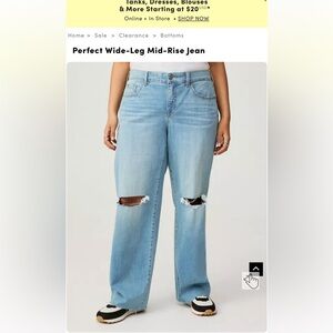 Torrid size 20 perfect wide leg jean